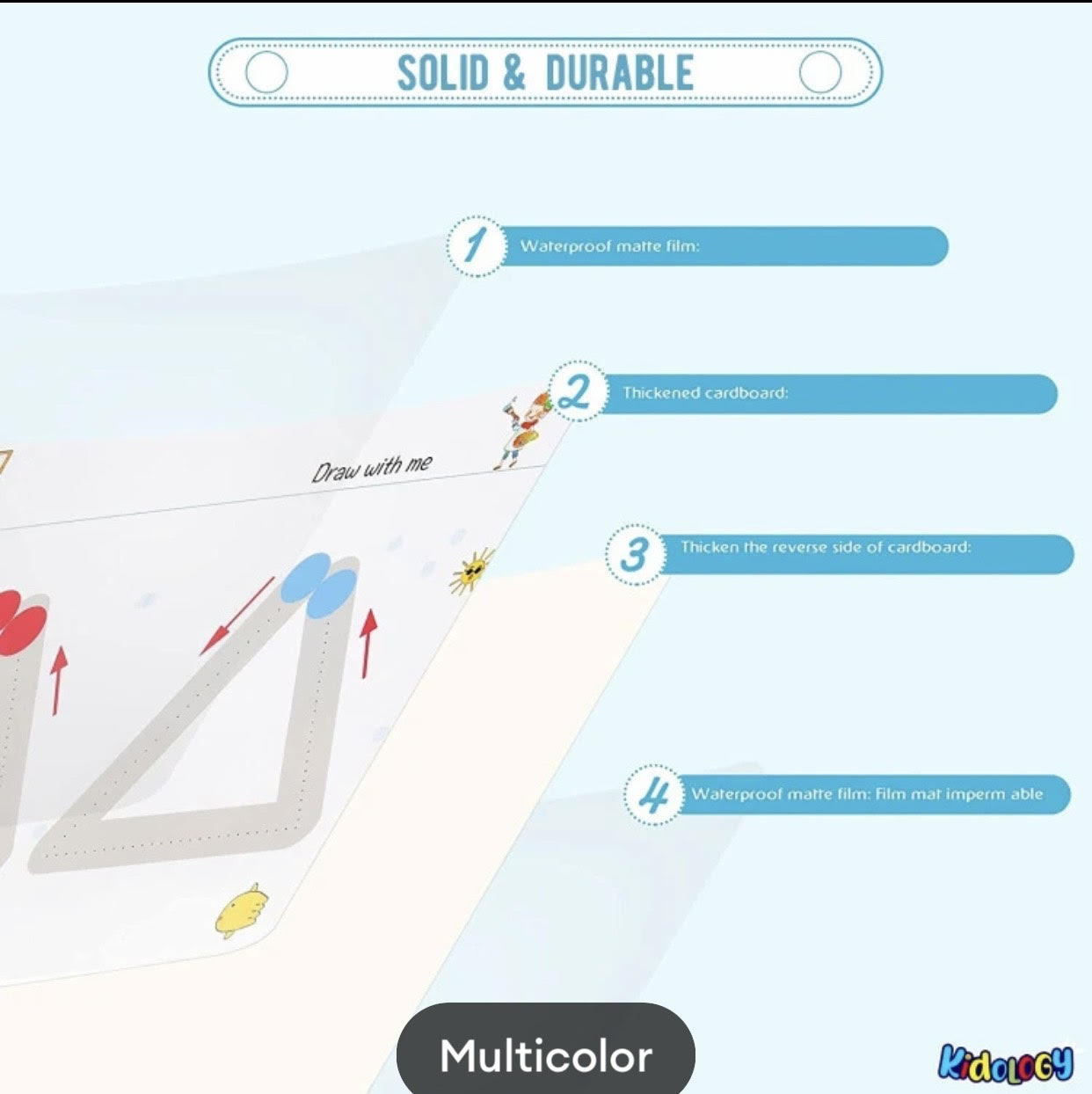 A4 Kids Educational Learning Tracing Book ( 64 Pages) With Two Markers Duster Attached